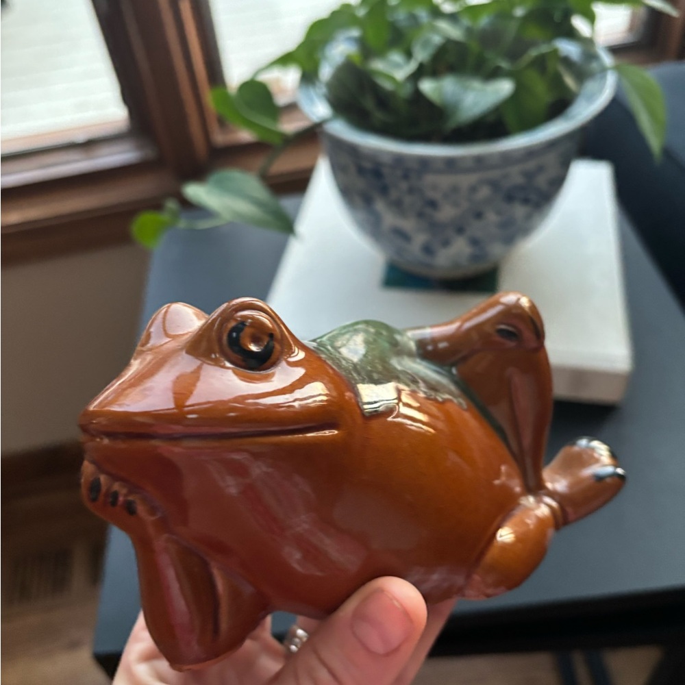 Ceramic Frog Piggy Bank Made in Japan ADORABLE